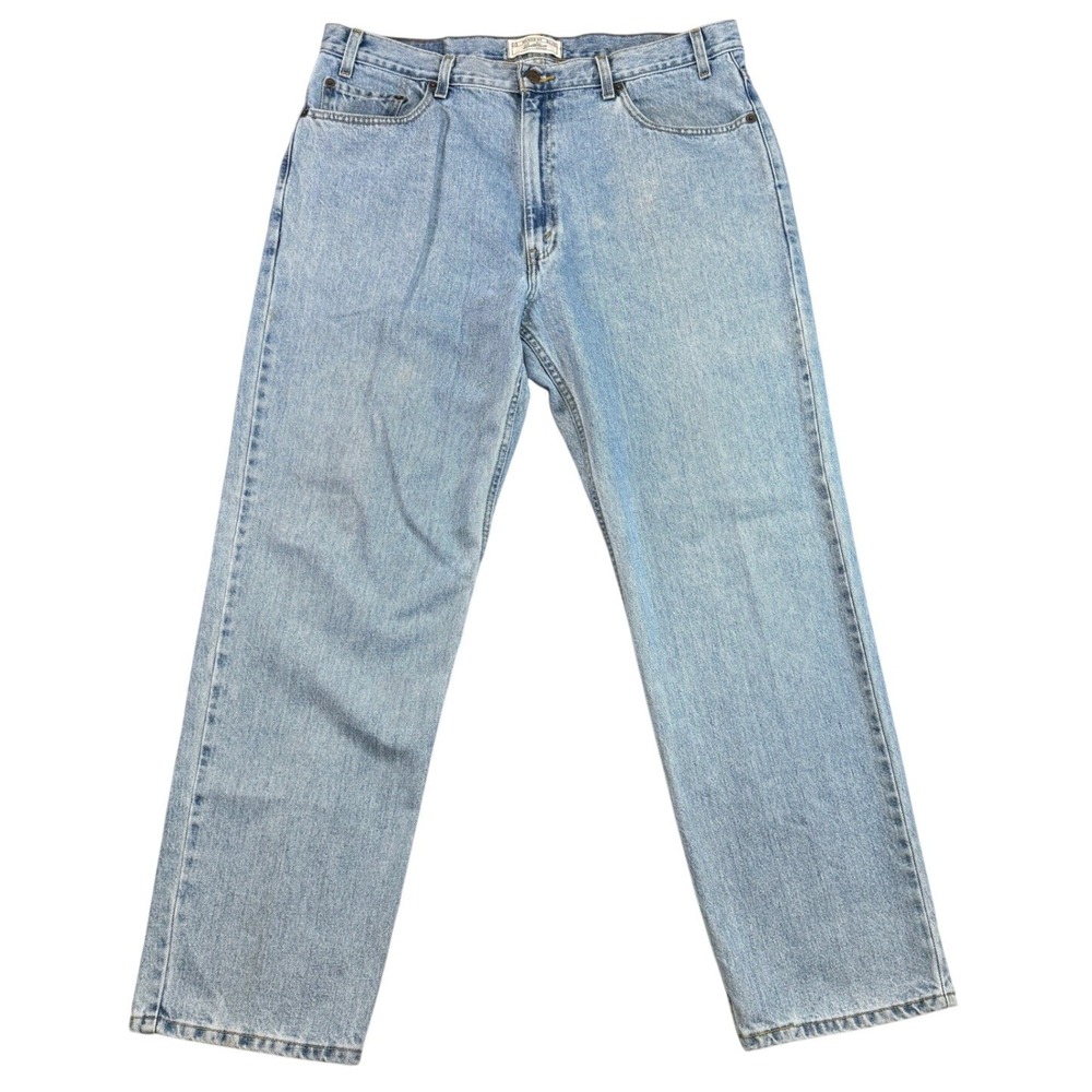 Levi Strauss Signature Mens Relaxed Fit Light‎ Wash Blue Cotton Jeans W40 L32